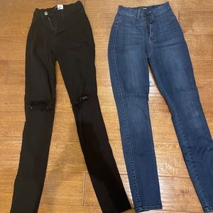 TWO PAIRS OF FASHION NOVA JEANS